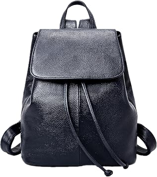 BOYATU Womens Full-Grain Leather Backpack Purse, Minimal Structured Design, Work Commuter & City Travel, Compact Everyday Essentials, Fashion RFID Pocket Bag Blue