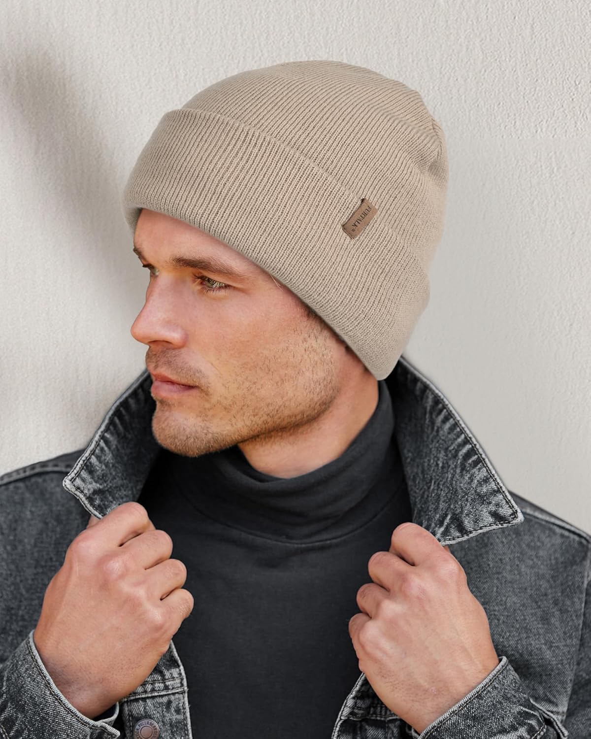 FURTALK Mens Beanie Fleece Lined Winter Hats Double Layered Stylish Knited Cuffed Plain Hat - Image 4