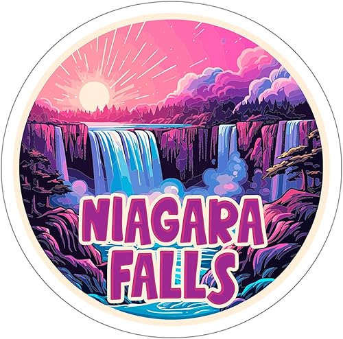 Niagara Falls - Calcomanía de vinilo pequeña de Nueva York impermeable para botella de agua, taza, libro de pasaportes, cuaderno de recortes,