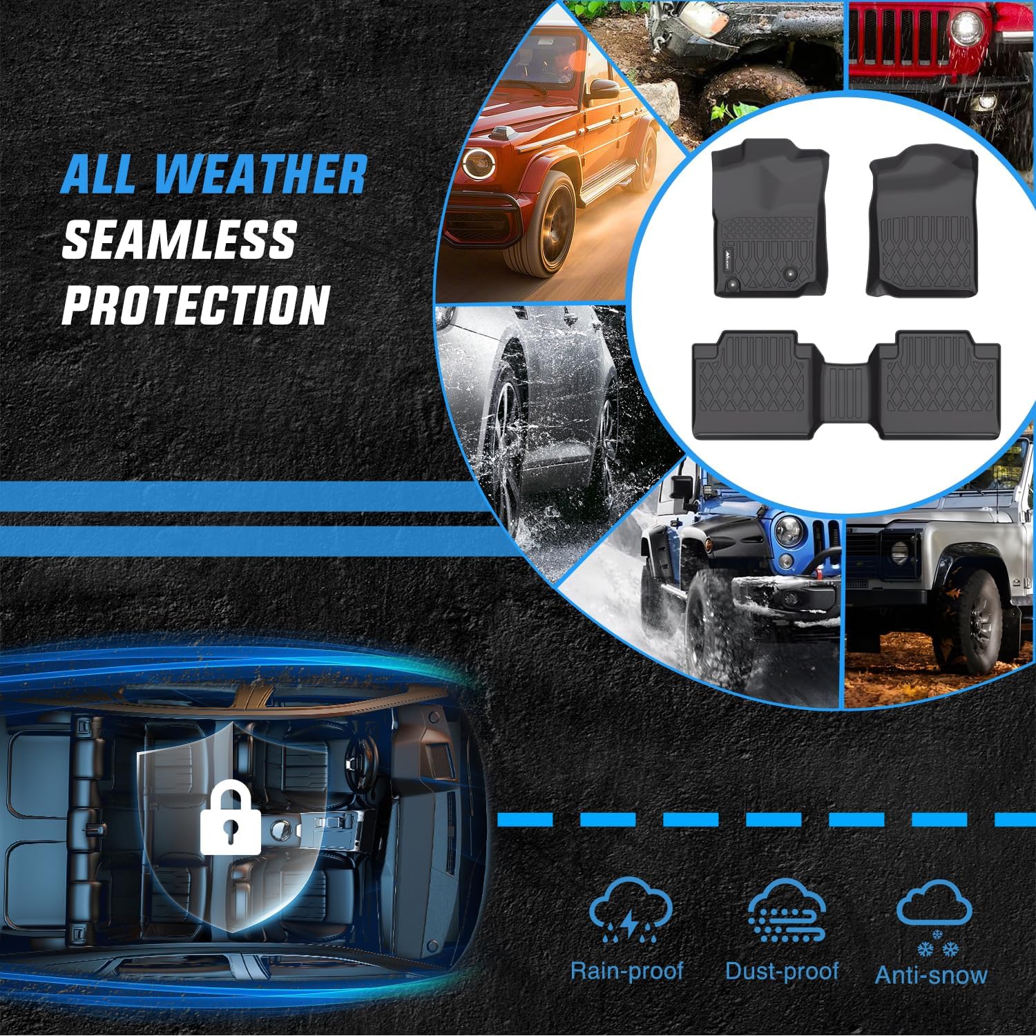 Nilight TPE Floor Mats for Toyota Tacoma Access Cab 2008 2009 2010 2011 All Weather Custom Fit Heavy Duty Floor Liners