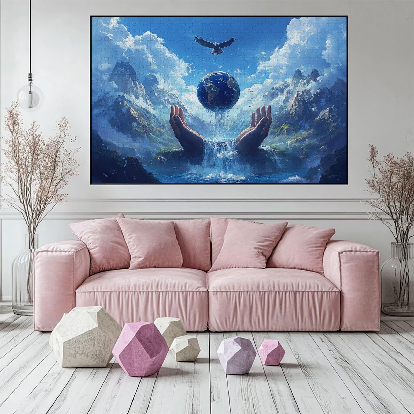 Puzzle 2000 elementów Ziemia Dorosły Góry 100 x 70 cm Rzemiosło Klasyczne 3D Drewniana układanka do rodzinnych gier aktywności, układanka do samodzielnego wykonania nawet do dekoracji ścian domu