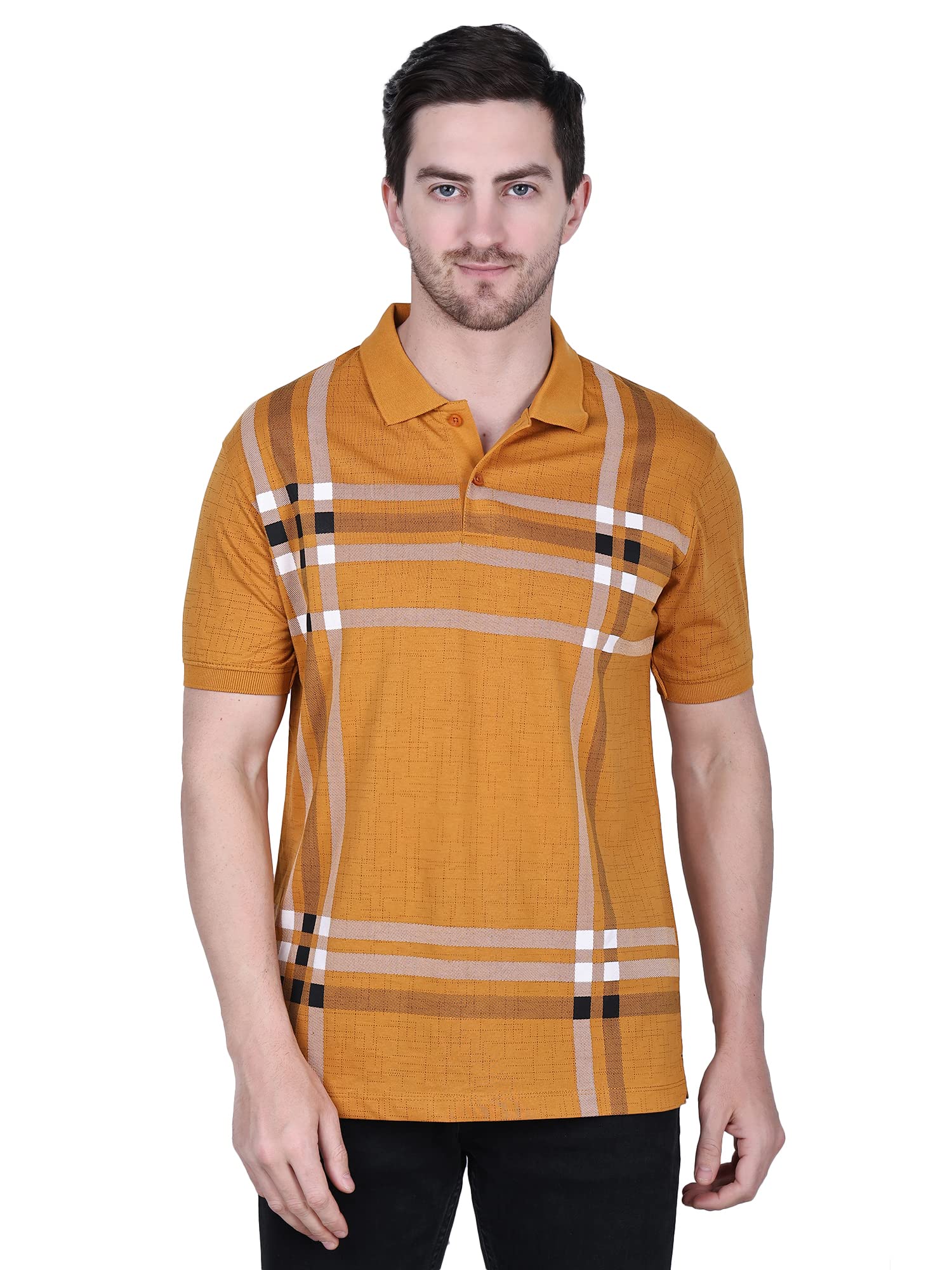 TARANTINO Men Regular Fit Polo Collar T-Shirt, Half Sleeve T-Shirt, Casual and Daily Use Cotton Solid T-Shirt