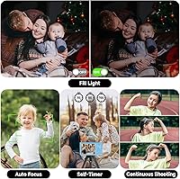 Vista 4 de Digital Camera, FHD 4K Digital Camera with 64GB SD Card, 44MP Digital Point and Shoot Camera, 16X Digital Zoom, Anti Shake, 3-LED Fill Lights