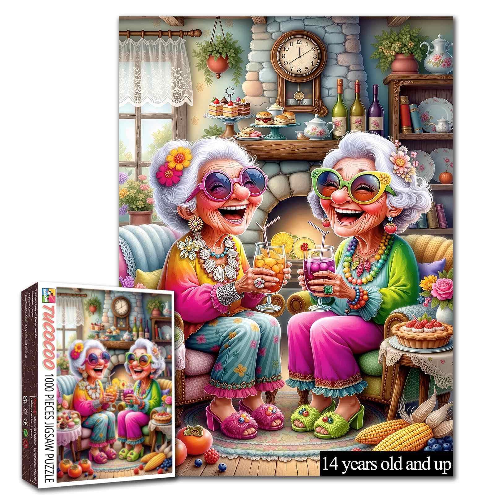 Funny Elderly Ladies Puzzle 1000 Pieces for Adults Grandmas Jigsaw Gift โ image 1