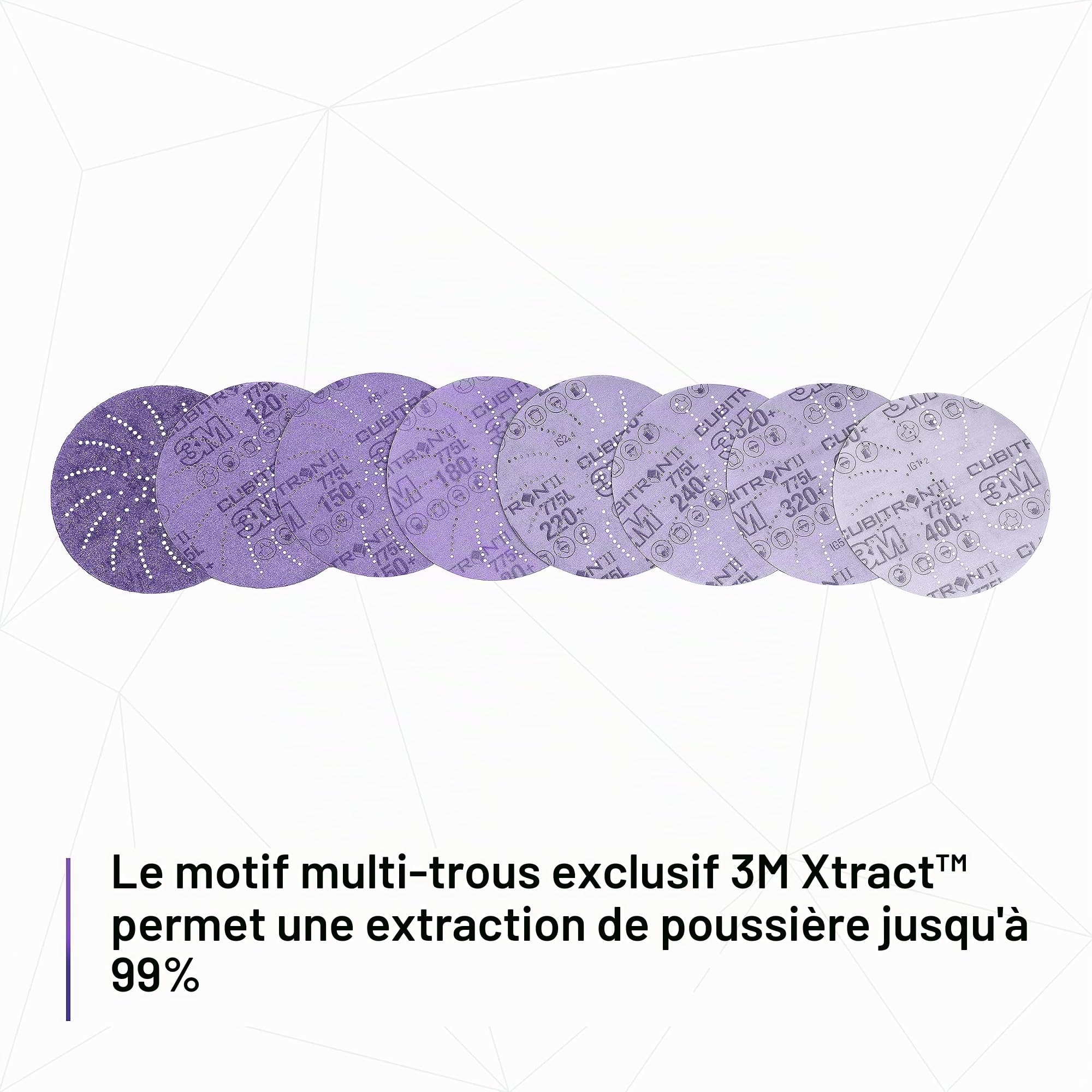 3M Xtract Cubitron II Disque film ponçage propre 775L, 127 mm, 180+ | 50 Disques par paquet