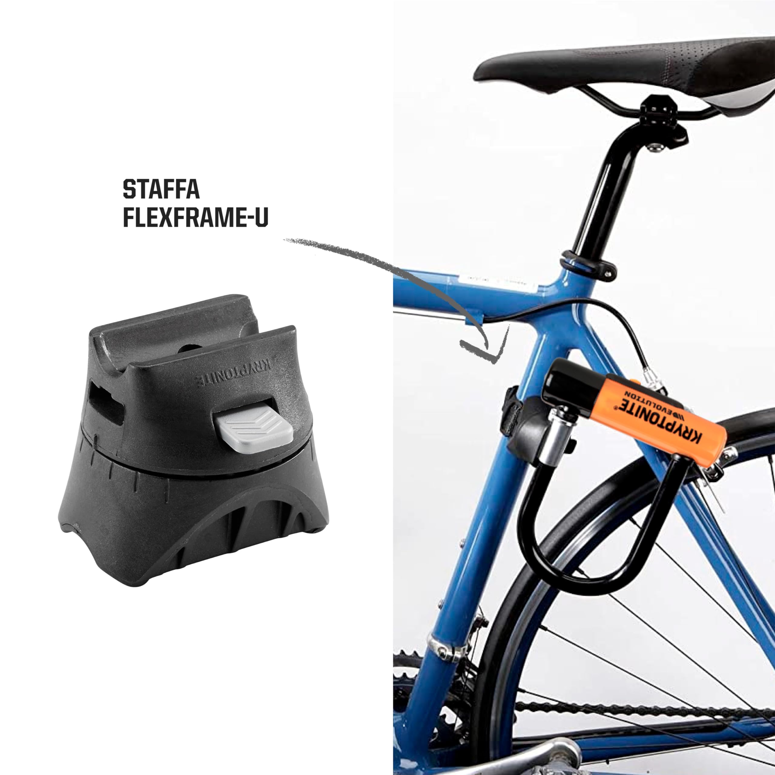 Kryptonite Lucchetto a U Kryptolok LS | Lucchetto antifurto per bici | Livello di sicurezza 6/10| Buona resistenza ai tentativi di effrazione| Dimensioni 10,2 cm x 22,9 cm