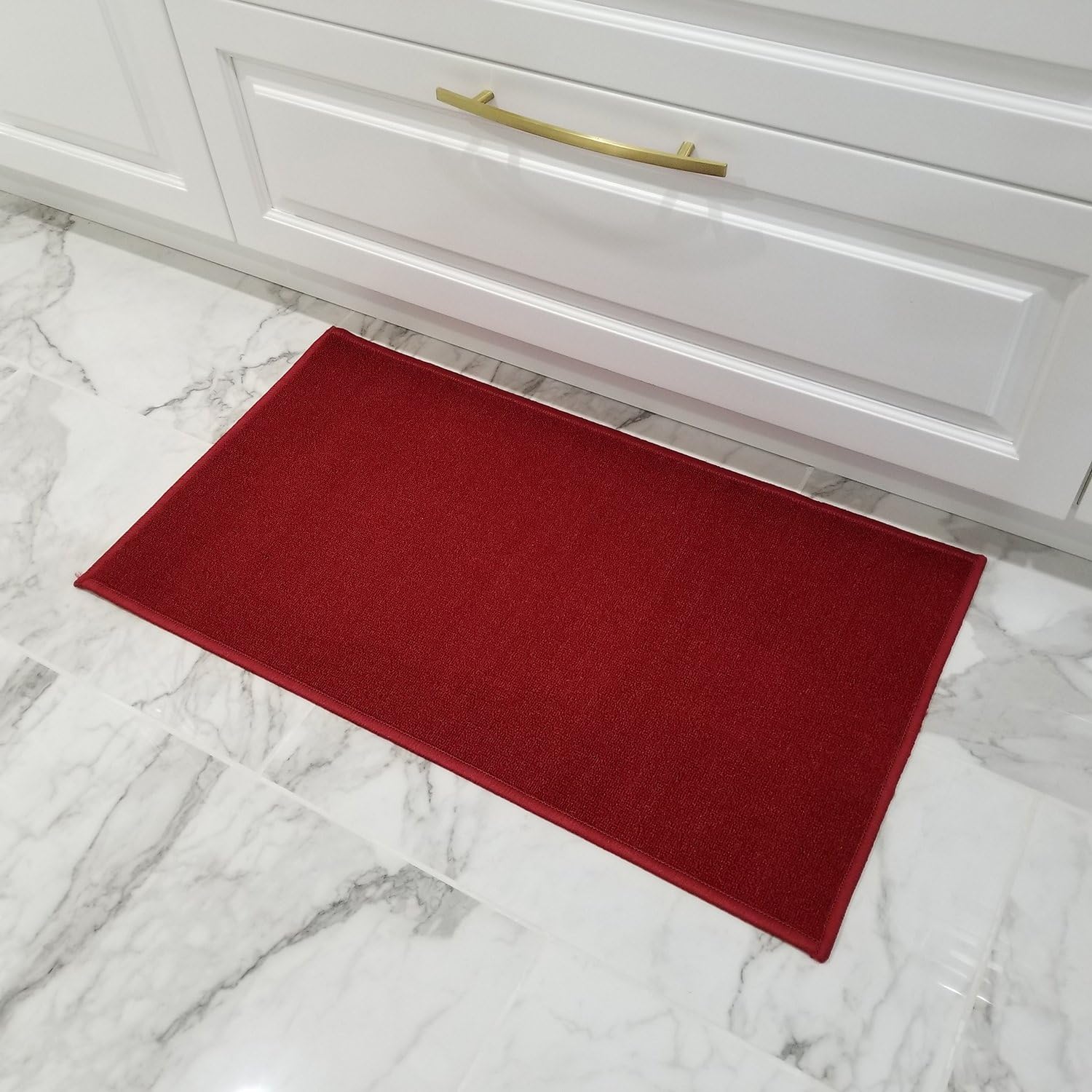Maxy Home Indoor Doormat Rubber Backed,30 inch x 18 in, Solid Black, Non Slip, Kitchen Rugs and Mats