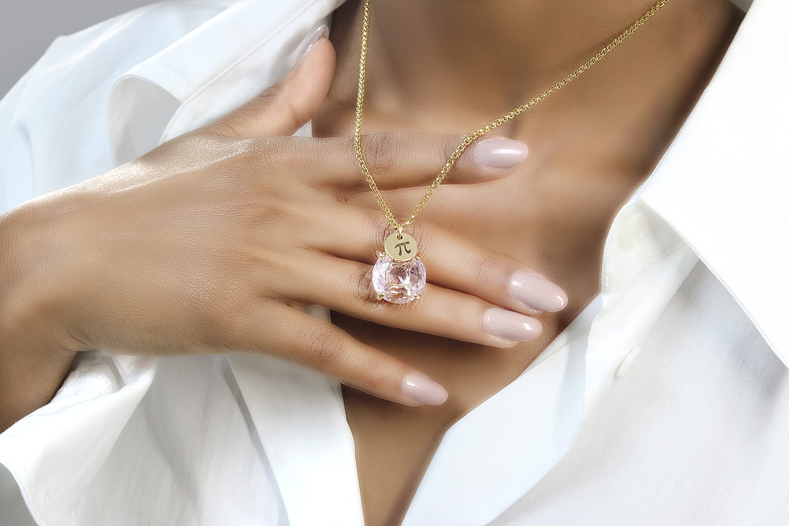 Collar de Cuarzo Rosa Anémona con Encanto de Moneda - Collar con Encanto de Oro Hecho a Mano - Joyería Artesanal de Moda para Mujeres - Regalos para Cualquier Ocasión