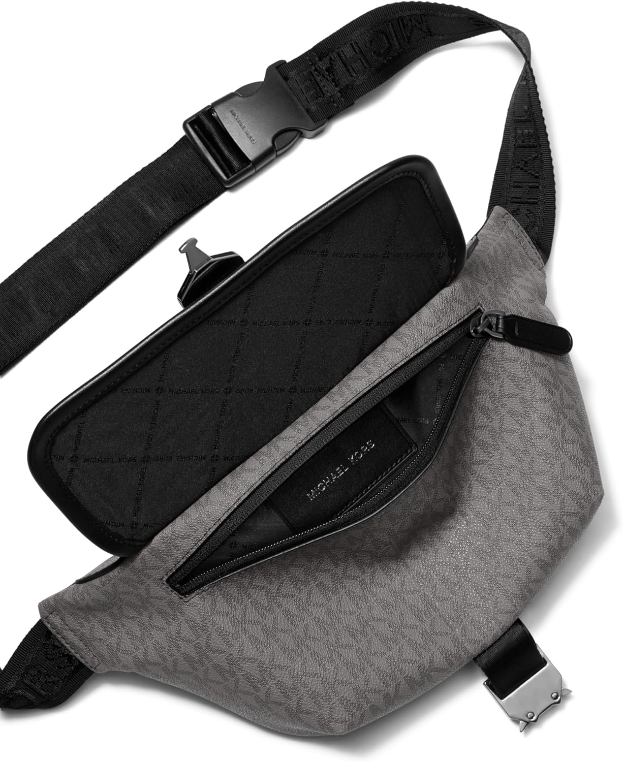 Michael Kors Hudson Aviator Belt Bag, Light Gunmetal - Image 2