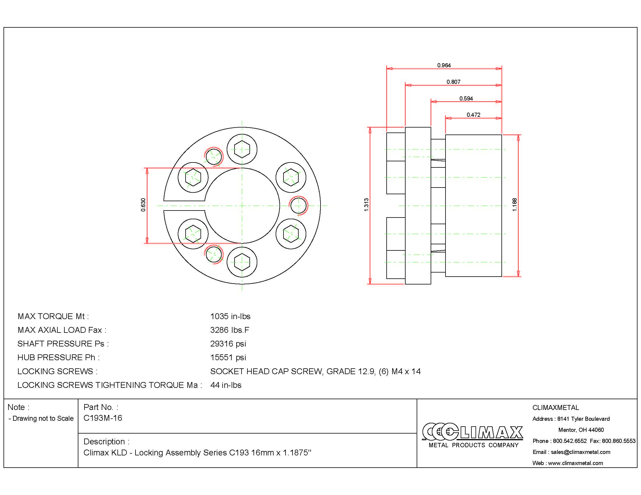Lock Assy,C193,16mm Dia,1.188