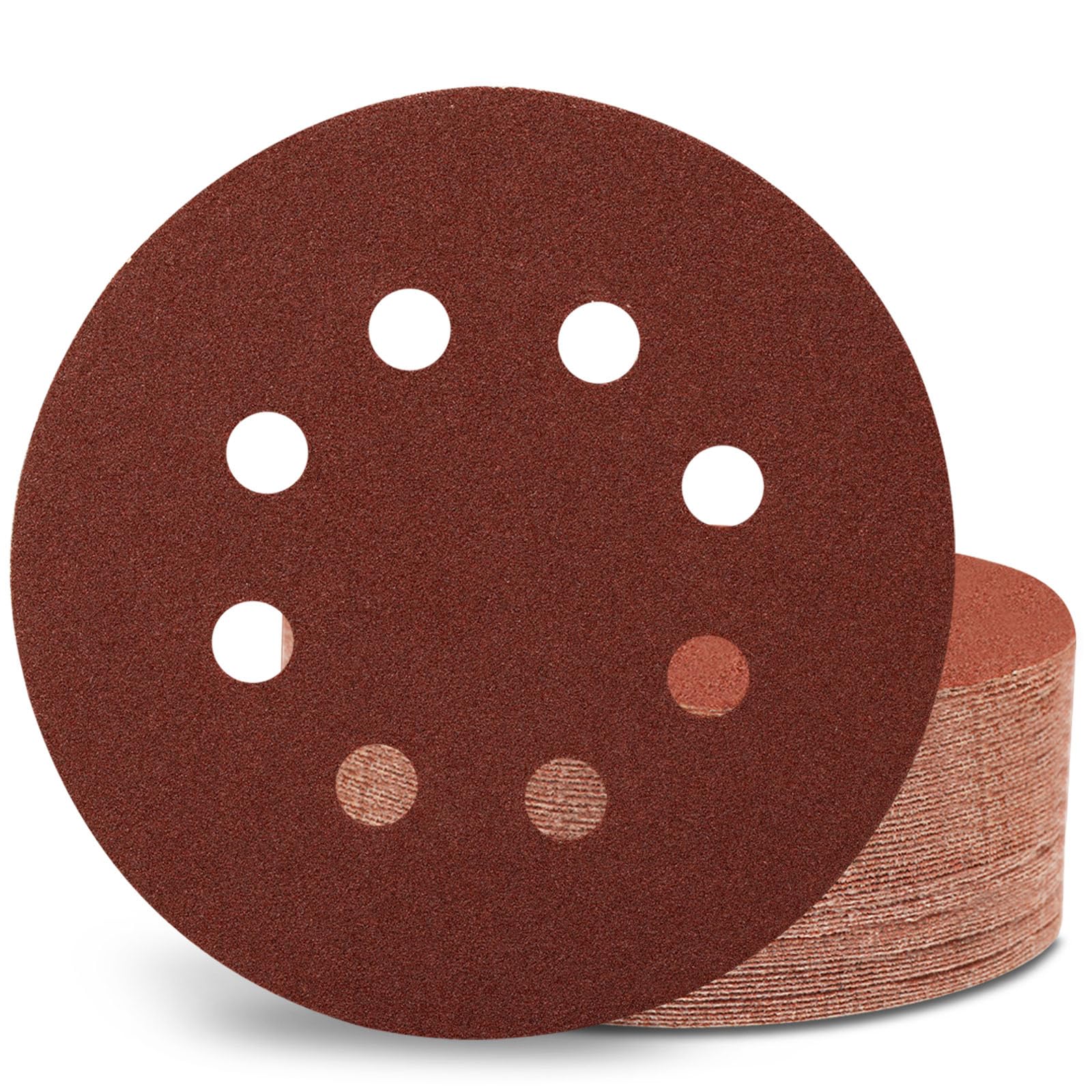 Szarint 5 Inch Sanding Discs Hook and Loop, 70 PCS 8 Hole Sandpaper Include 120, 240, 320, 400, 600, 800, 1000 Grit for Random Orbital Sander