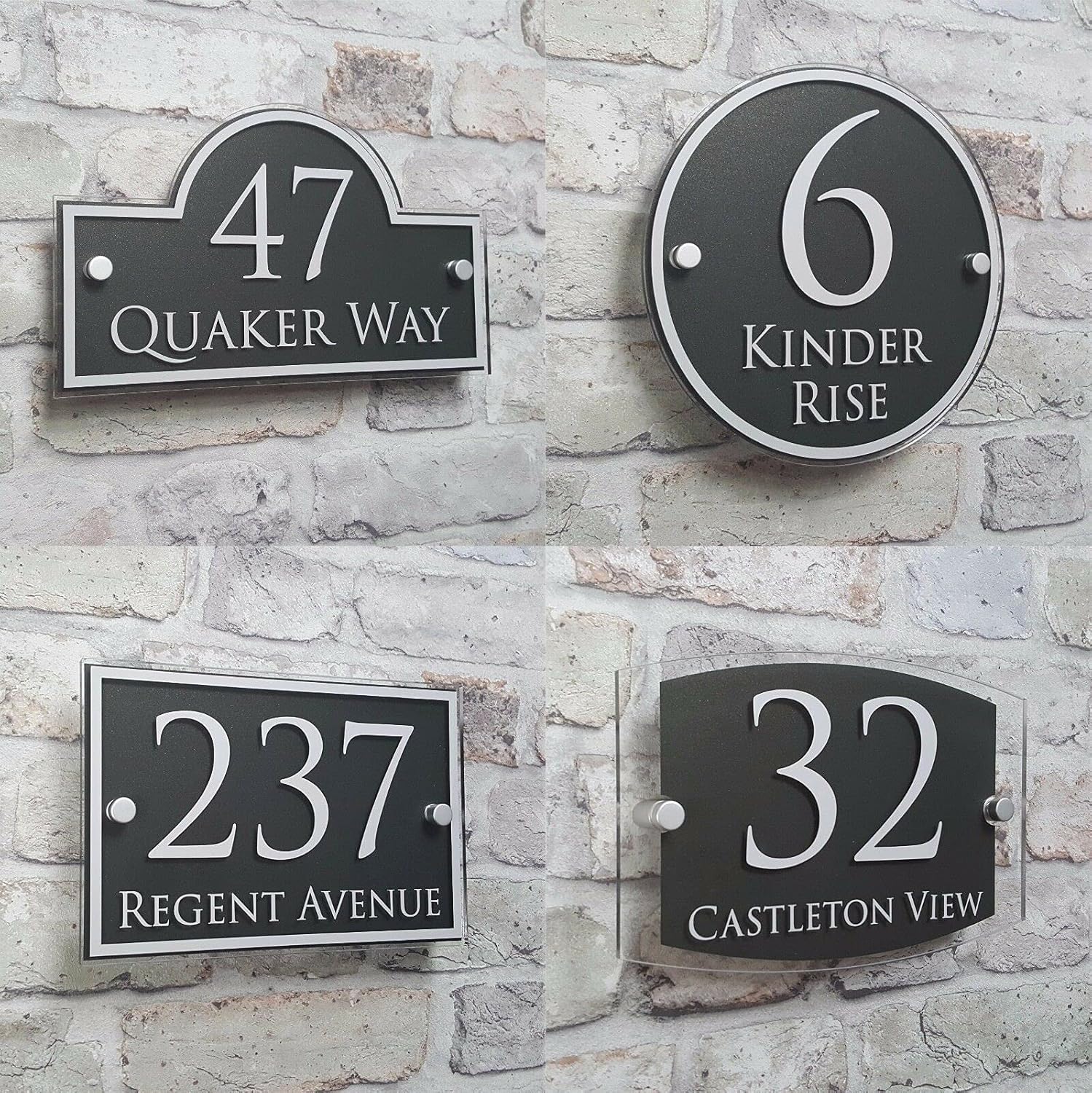 House Number Custom Door Plaque Modern Residential Address Number Signs nameplate Acrylic Glass Effect Digital (Color : A) (C 14x20cm)
