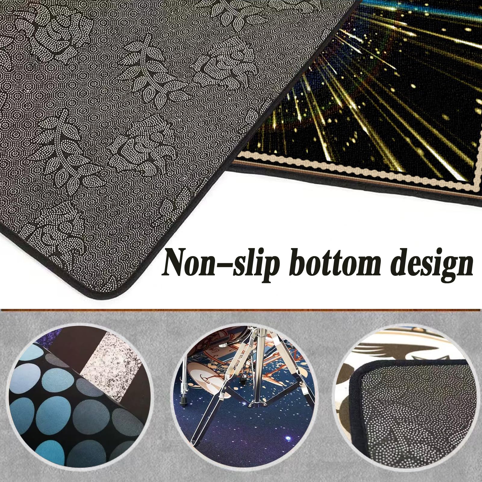 Elektrisches Schlagzeug Teppich Drum Teppich Professionelles rechteckiges Schlagzeugteppich Schallschutz Trommelmatte Music Carpet Innen und Außen Trommelteppich für Studio Wohnung 120 x 100 cm