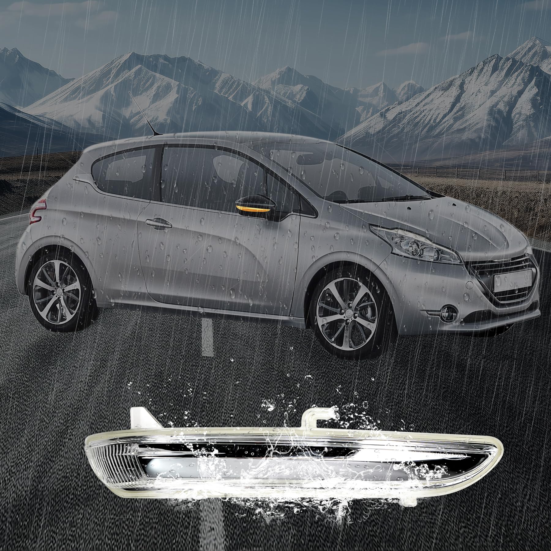 Clignotants de Rétroviseur pour C3 Phase 3, 208 Phase 1 et Phase 2, 2008 Phase 1, CORSA Mk V (F), C4 CACTUS, Côté Passager Droit