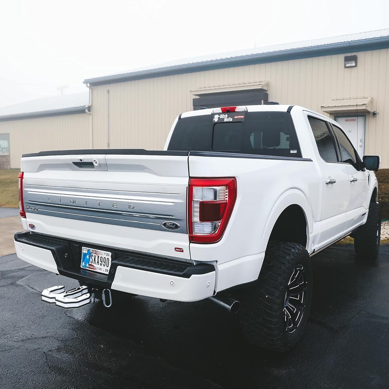 GEN-Y Hitch Hulk 2.0 Double Tow Hook and Hitch Step with GH-099 Pin, GH-011 Clip for 2" Receiver, Red - 16,000 LB Towing Capacity