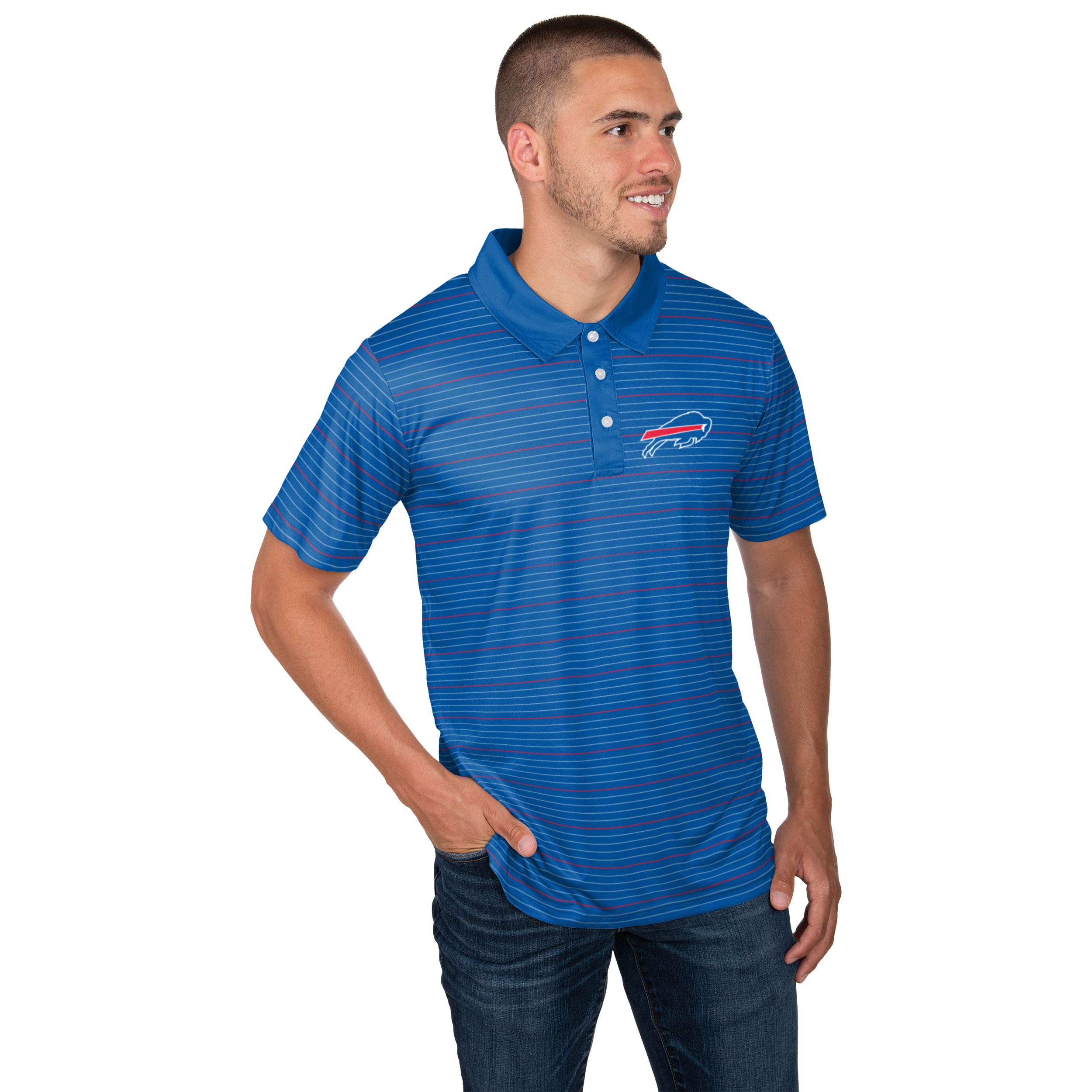 FOCOMen's NFL Team Logo Polo Short Sleeve Polyester Shirt