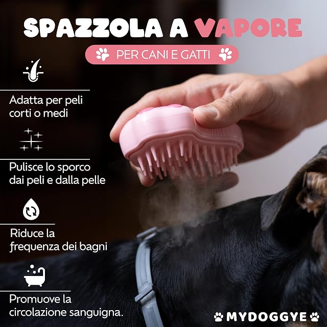 Foto 6 de 8 de MYDOGGYE Cepillo a vapor 3 en 1 para gatos y perros - Recargable con cable USB incluido