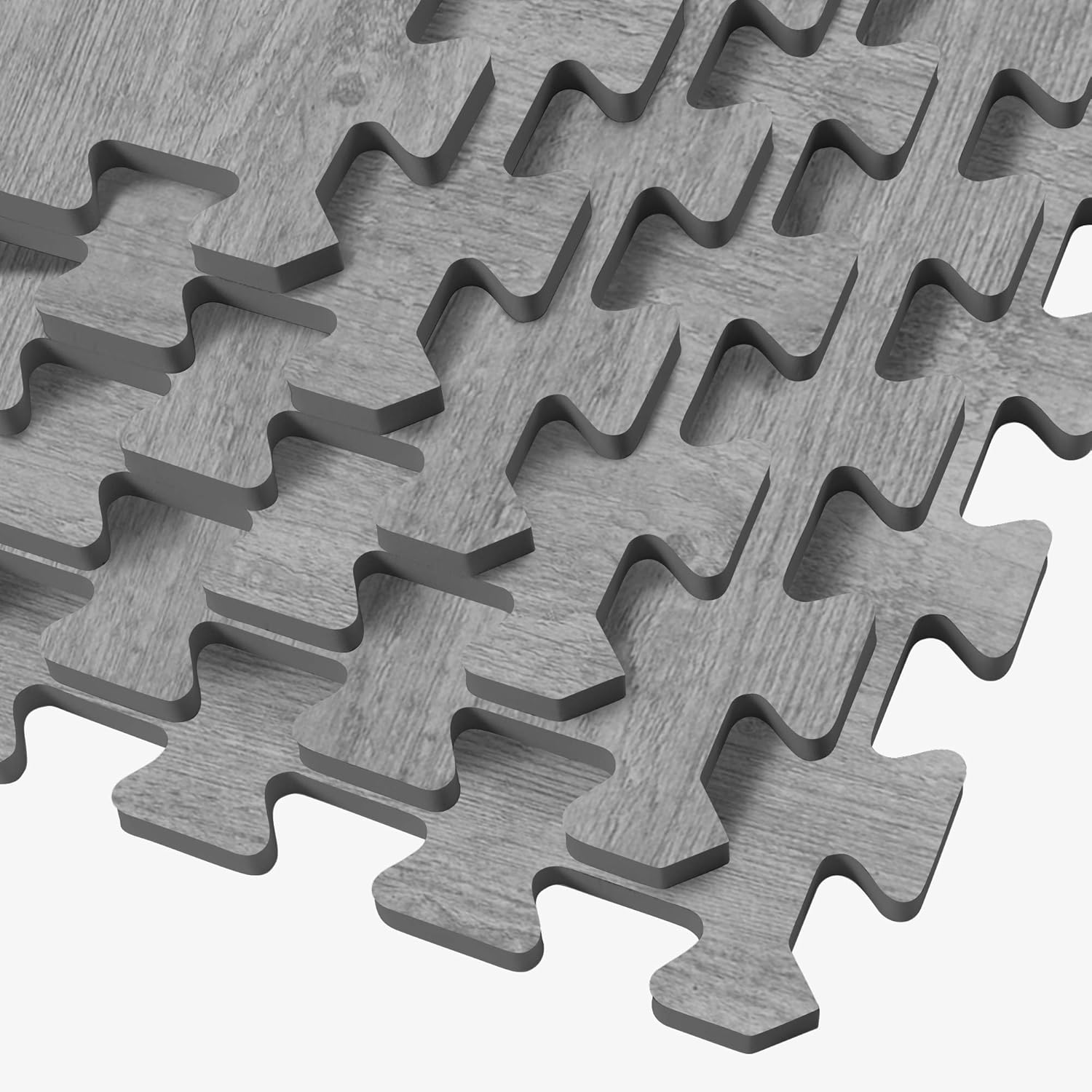 Forest Floor Farmhouse 5/8 Inch Thick Printed Foam Tiles, Premium Wood Grain Interlocking Foam Floor Mats, Anti-Fatigue Flooring – Stylish Flooring Solution, Barnwood Brown, 24 Sq Ft