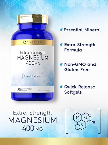 Miniatura 3 de Carlyle Óxido de magnesio 400 mg | 180 cápsulas blandas | Mineral esencial | Suplemento sin OMG y sin gluten