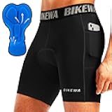 Men's 4D Padded Bike Shorts Cycling Underwear Biking Bicycle Padding Shorts for Men Side Pockets