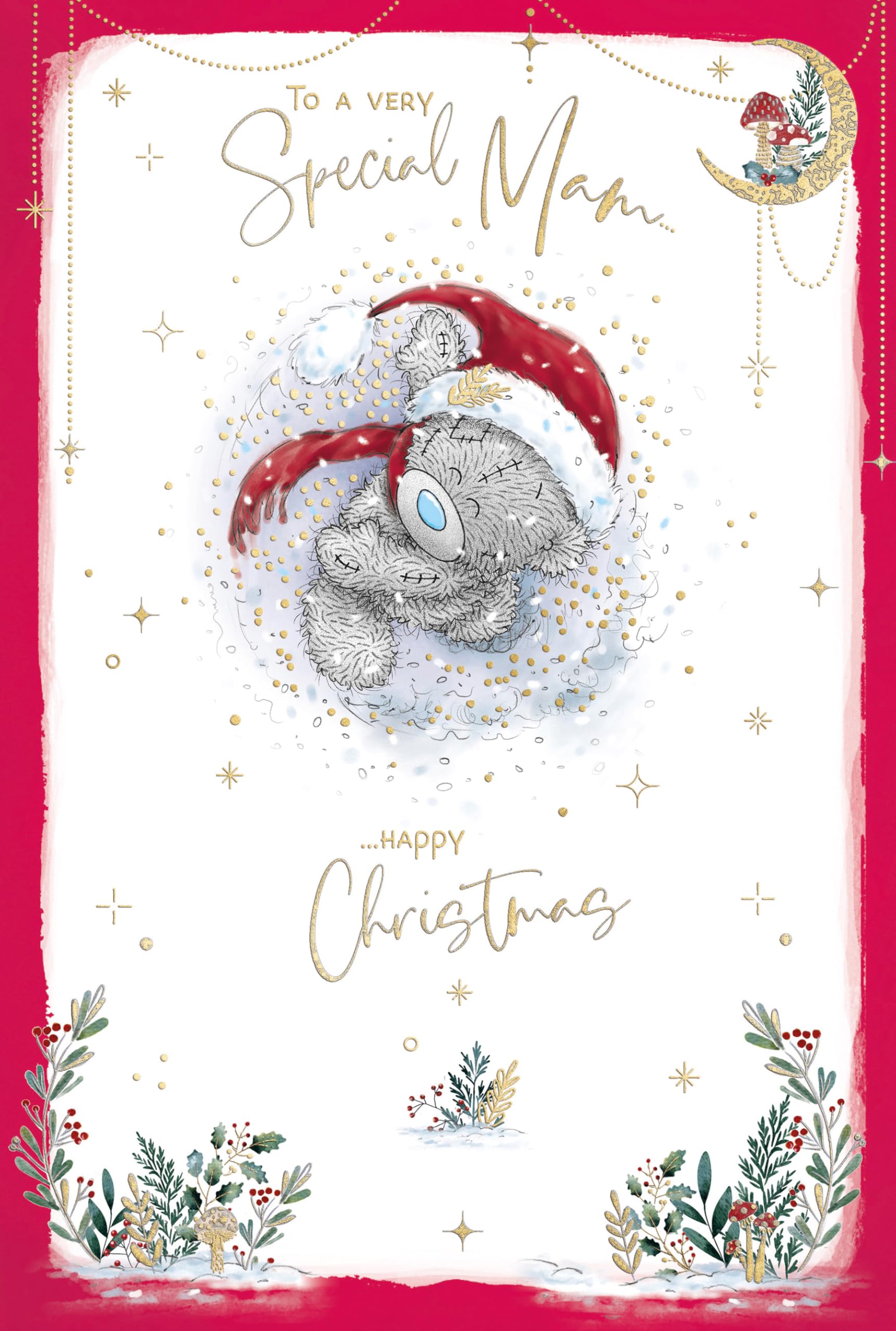 Me To You Tatty Teddy Christmas Card To A Very Special Mam, Tatty Teddy In The Snow, 6x9ins - Official Collection