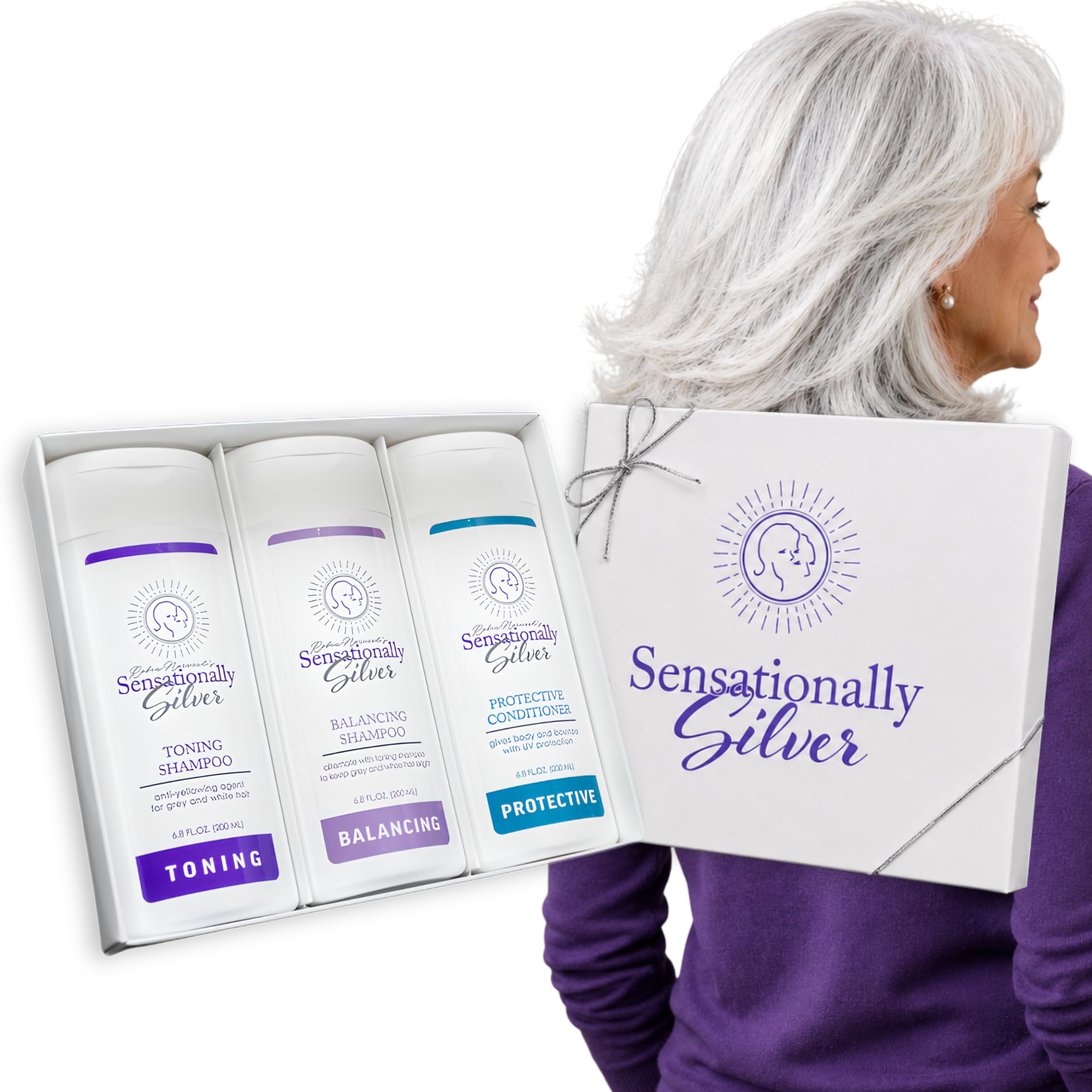 Sensationally Silver 3-Step Shampoo & Conditioner Gift Set - 6.8 oz Each