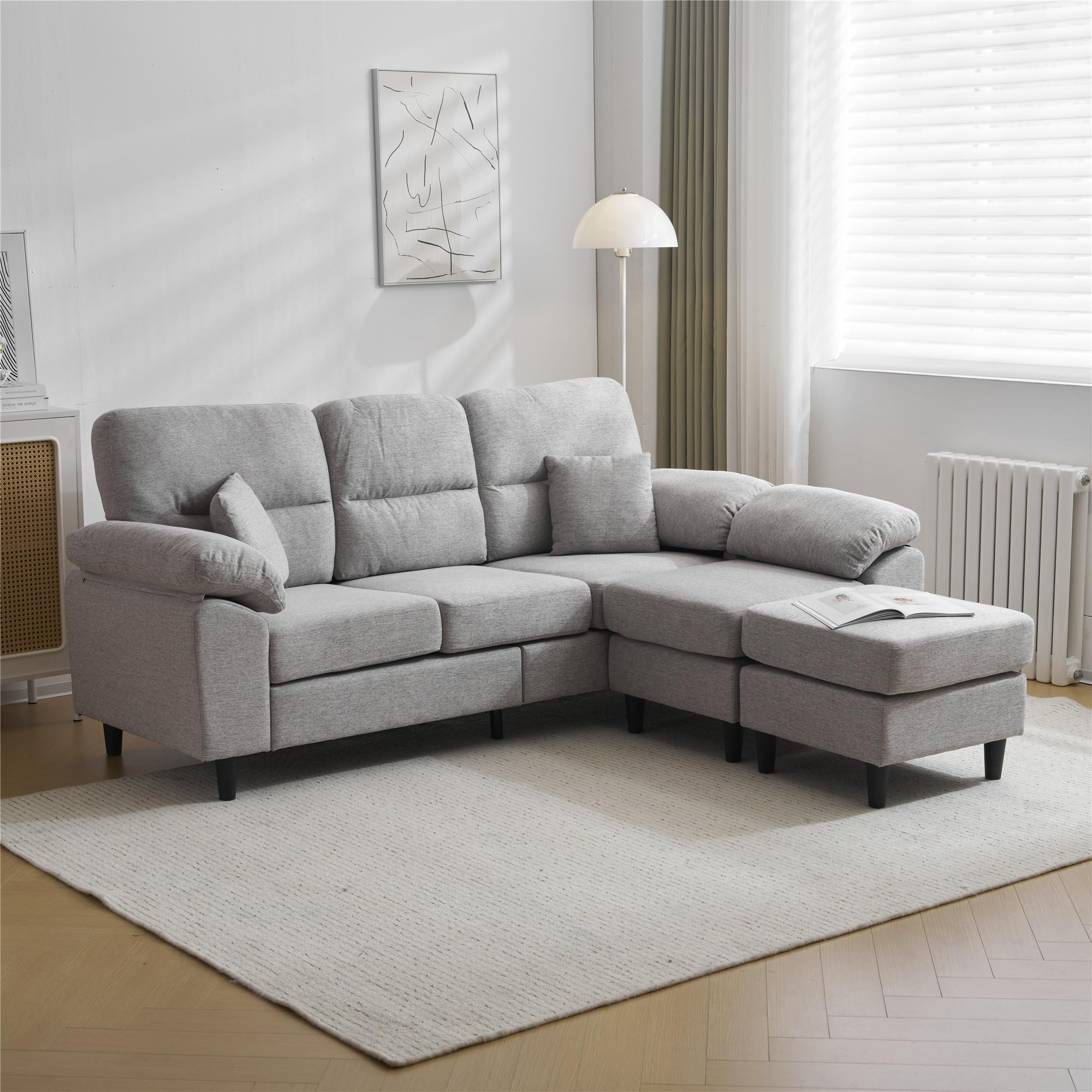 Amazon｜L字型ソファセット 5人掛け クッション付き 分割可能 2-5人用