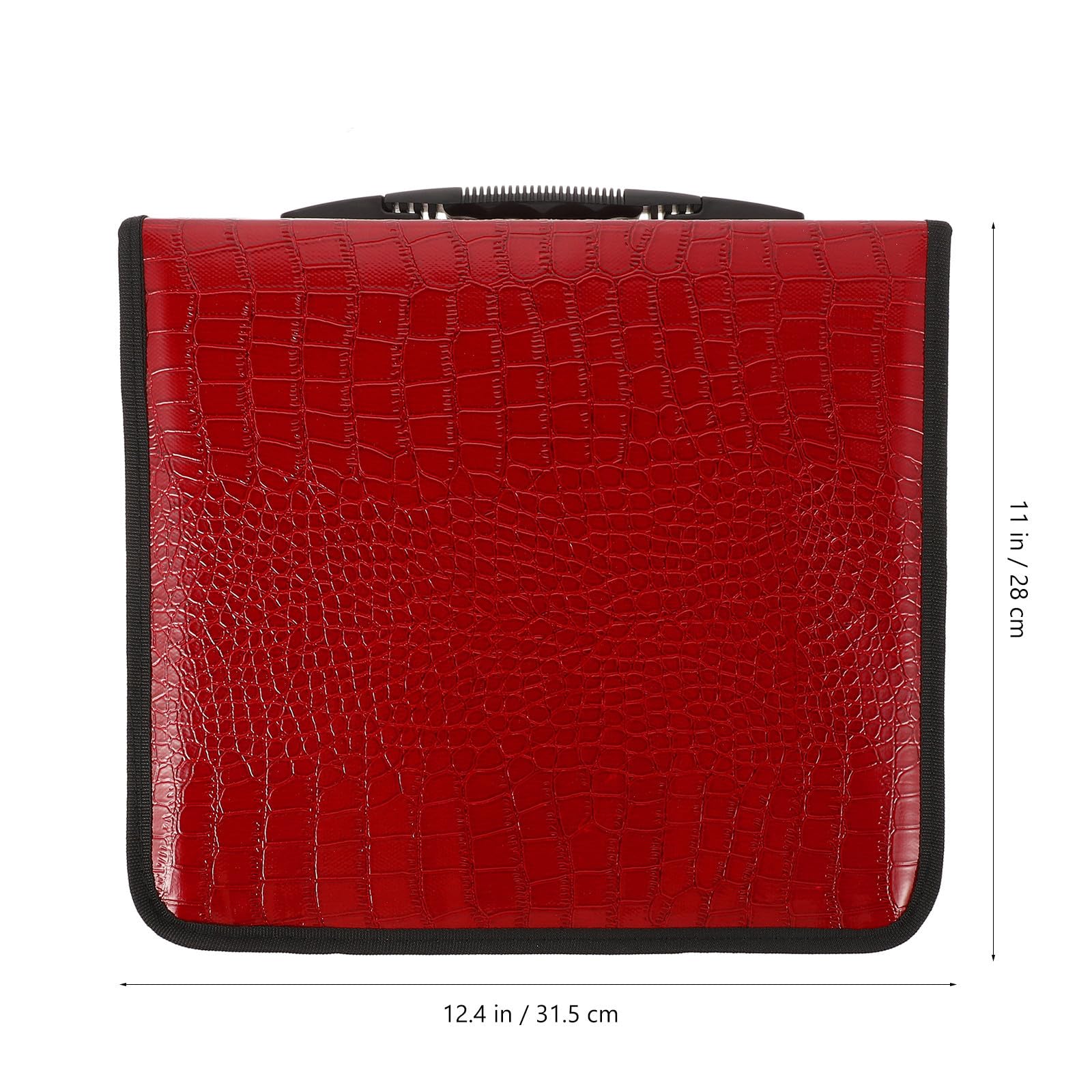 Bolsa de PU para CD de 200 Piezas, Gran Capacidad, Roja | Cierre Cremallera, Resistente al Desgaste, Diseño Moderno, Formato para Dvd y Orden Reducido