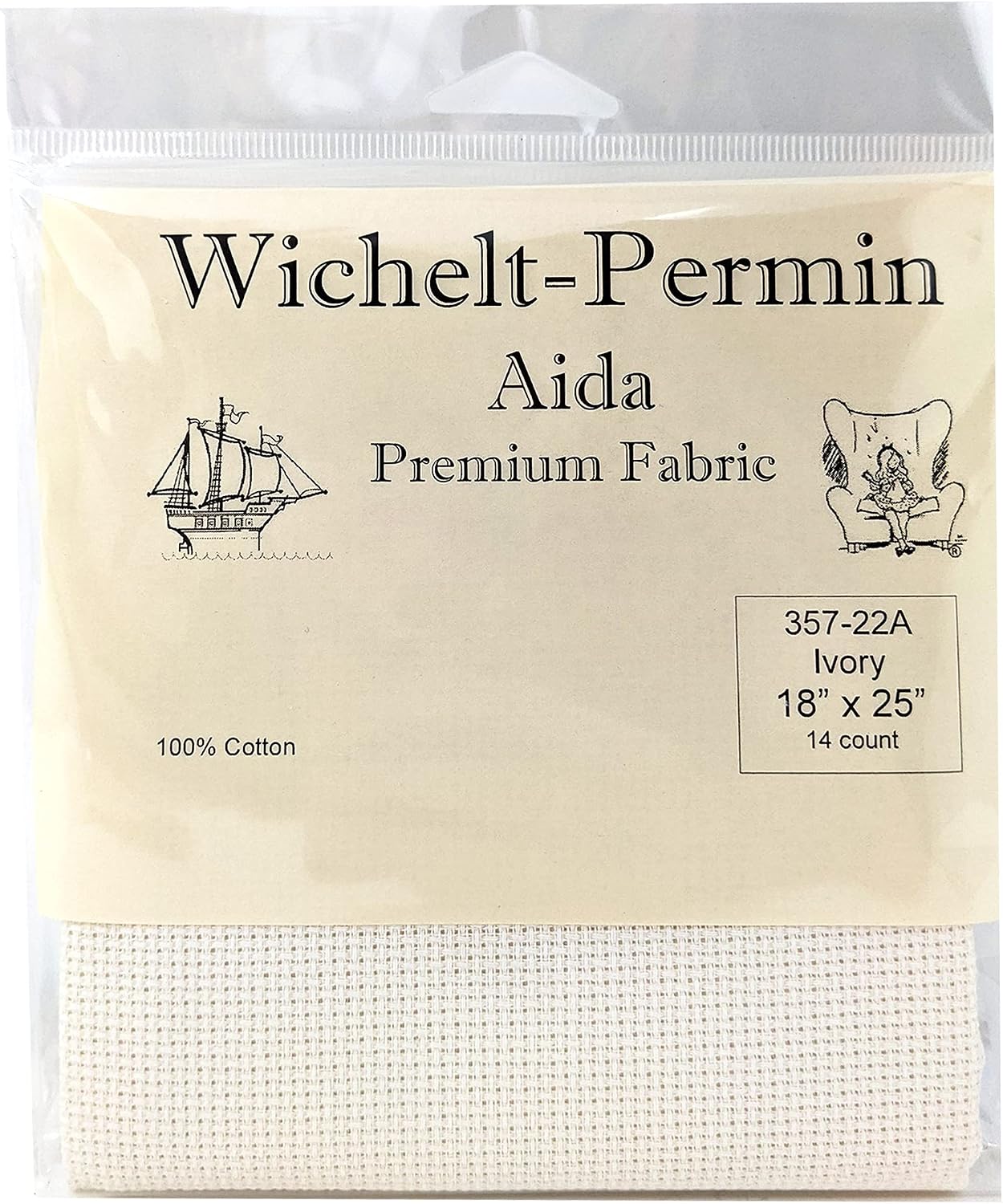 Wichelt 14 ct. Premium Aida Cloth - Ivory, 18 x 25 in.