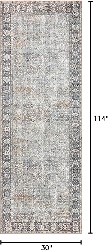 Miniatura 2 de Loloi II colección Wynter WYN-07 - Alfombra de pasillo tradicional de 2 pies 6 pulgadas x 9 pies 6 pulgadas, color gris y carbón