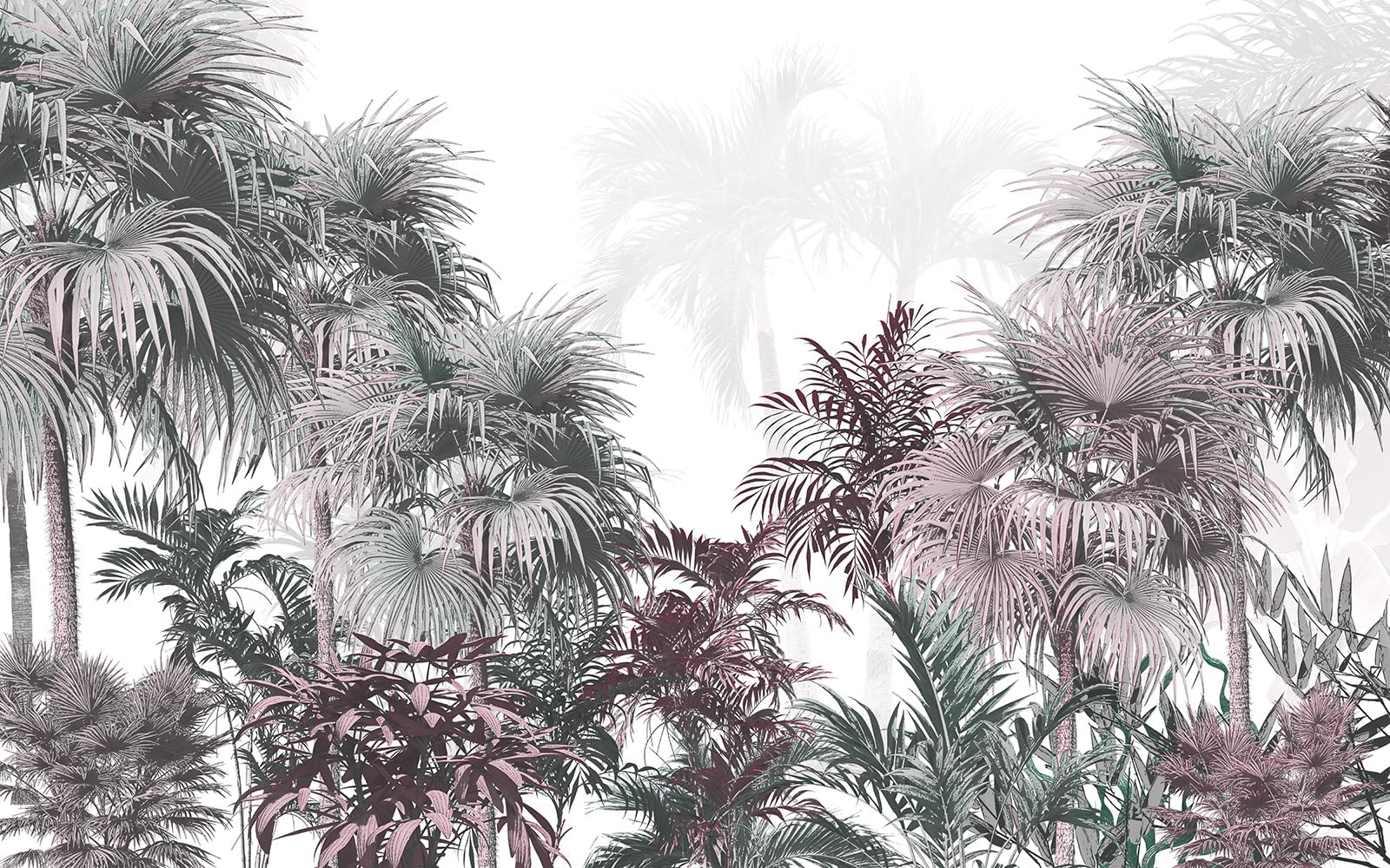 Papier peint panoramique forêt tropicale Lumalea : transformez votre salon en oasis