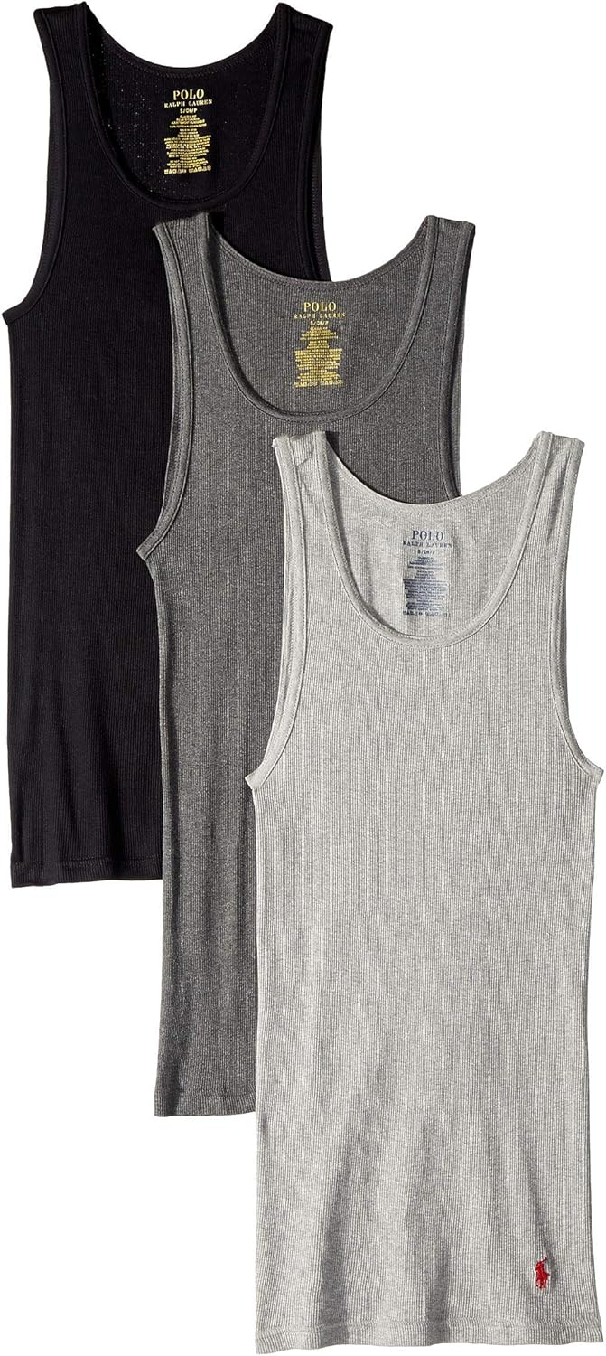 POLO RALPH LAUREN Men's Classic Fit Cotton Tanks 3-Packs
