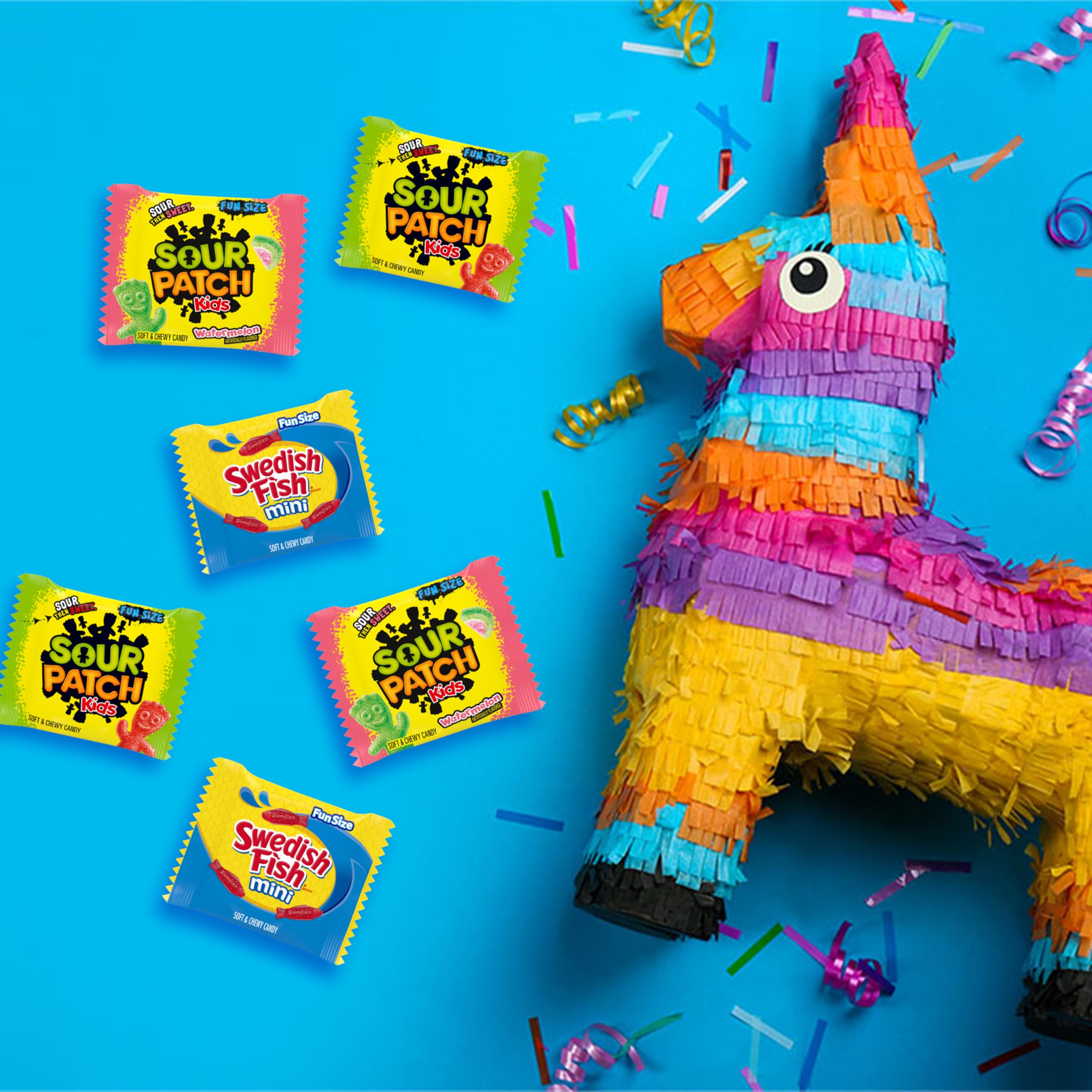 SOUR PATCH KIDS and SWEDISH FISH Mini Soft Chewy Candy Variety Pack Bulk Candy 80 Treat-Size Snack Packs — view 5