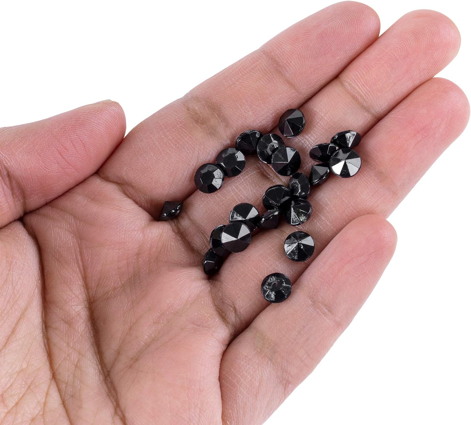 Super Z Outlet Diamond Table Confetti, Vase Filler, Party Decorations for Weddings, Bridal Shower, Birthdays, Home, and more. 2000 Pack of 1 Carat 6.5mm Jewels (Black)