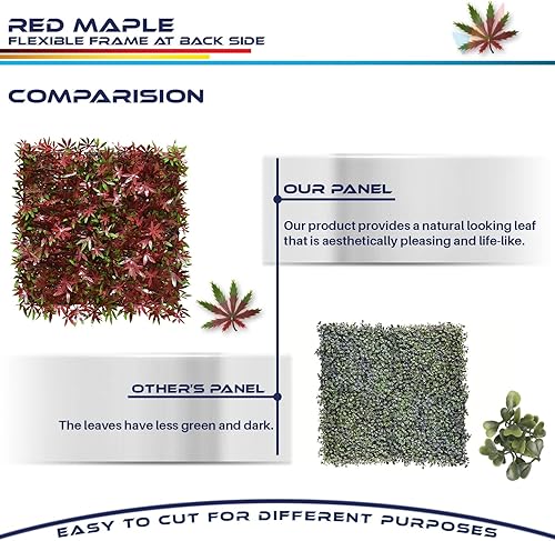 Miniatura 148 de Windscreen4less 6 paneles artificiales de boj de 20 x 20 pulgadas, seto topiario, plantas, hierba, pantalla de privacidad para exteriores, Boj