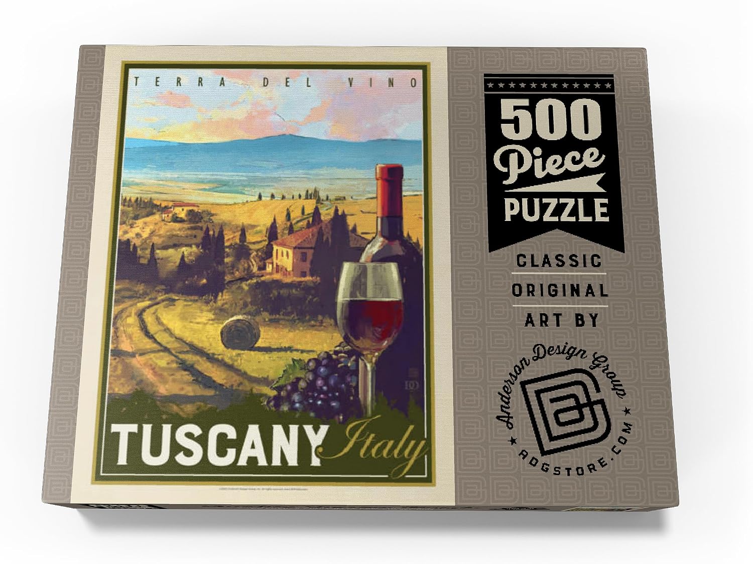 MyPuzzle Italy, Tuscany: Terra Del Vino, Vintage Poster - Premium 500 Piece Jigsaw Puzzle for Adults