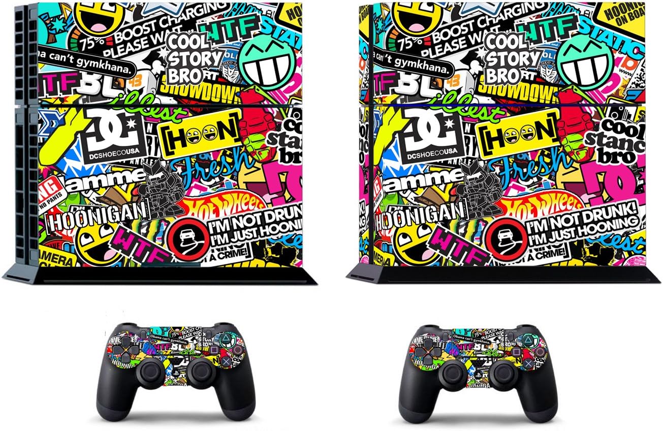 Bombing Skin Sticker for PS4 System Playstation 4 Console with 2 Controller Skins