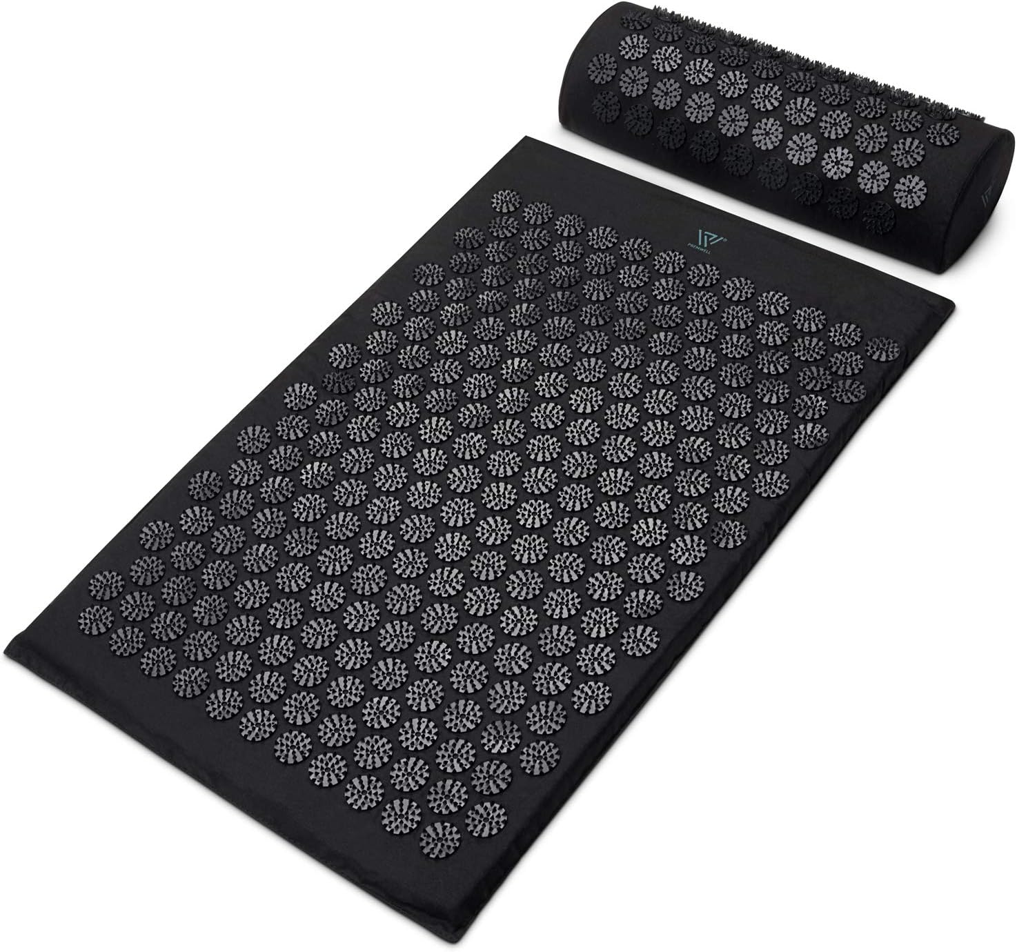 UK Acupressure Mat and Pillow Set Black | Massage Mat for Pain Relief, Stress Relief and Relaxation | Premier Wellness Therapy | Black