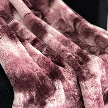 Plutus Brands Rose Fureal Faux Fur Luxury Throw Blanket