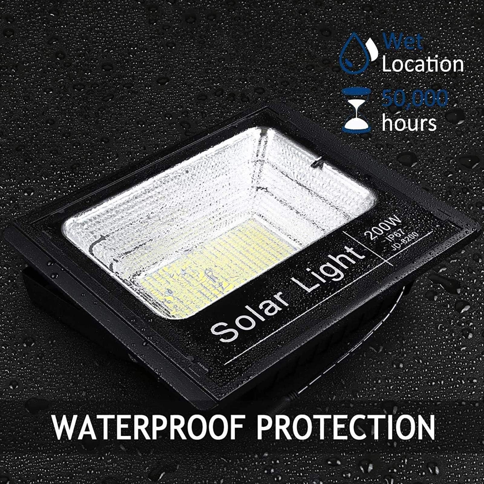 Luz de trabajo LED recargable, luz solar de seguridad, impermeable, para uso al aire libre, camping, pesca, hogar, jardín, iluminación de calle, coche, 1500 lúmenes