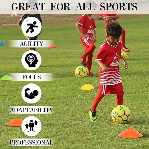 Miniatura 3 de Paquete de 15253050 conos de fútbol con bolsa de malla y correa-conos de fútbol para entrenamiento deportivo, fútbol, baloncesto, ejercicios de