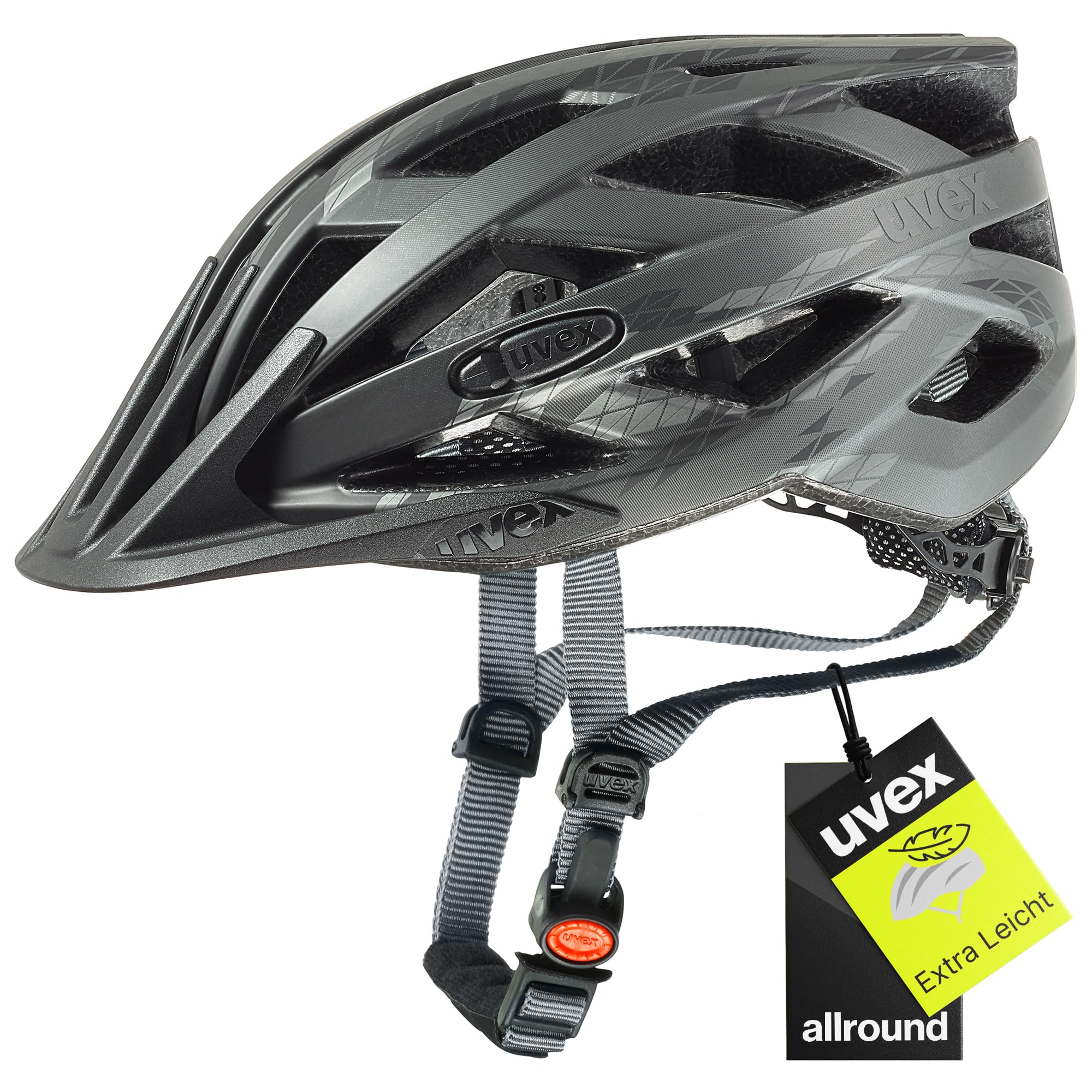 uvex i-vo cc Fahrradhelm, Black-Smoke matt, 56-60 cm | mit Plug-in LED nachrüstbar - individuelle Größenanpassung - waschbare Polster - Polycarbonat-Schale mit EPS-Kern