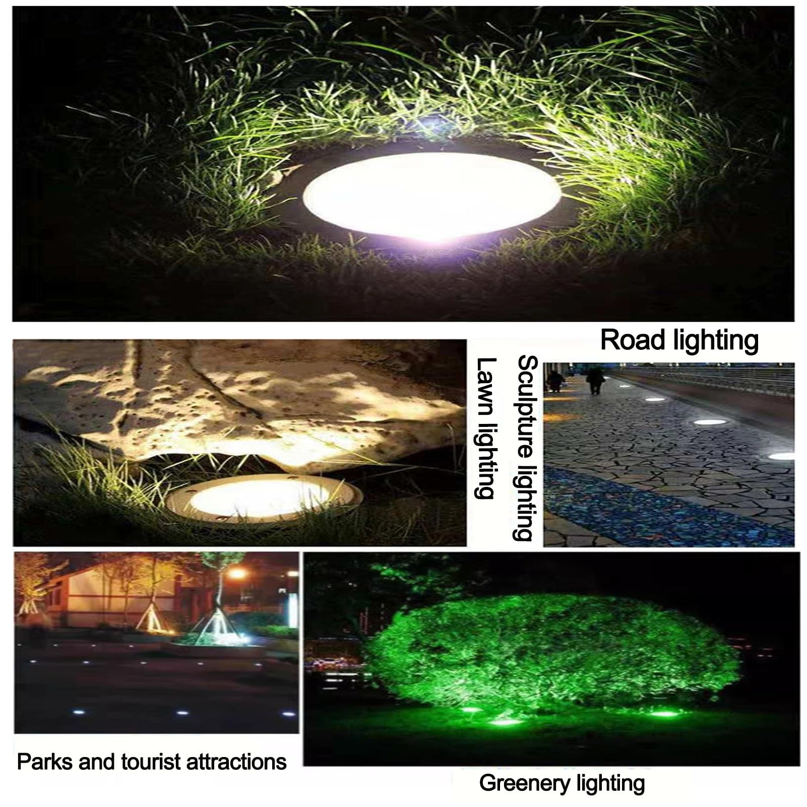 Luces LED Subterráneas - Luces De Paisaje CA 85-265 V, Foco LED, Focos Empotrados Impermeables Para Patio Exterior Con Protección IP65, Luces De Camino(White Light,24W)