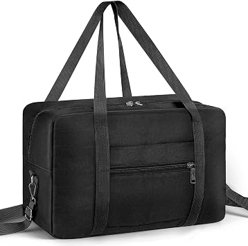 CNMTCCO for Ryanair Cabin Bag 40x20x25 Underseat Small Carry on Hand Luggage Holdall Travel Bag with Shoulder Strap Foldable Men and Women Black