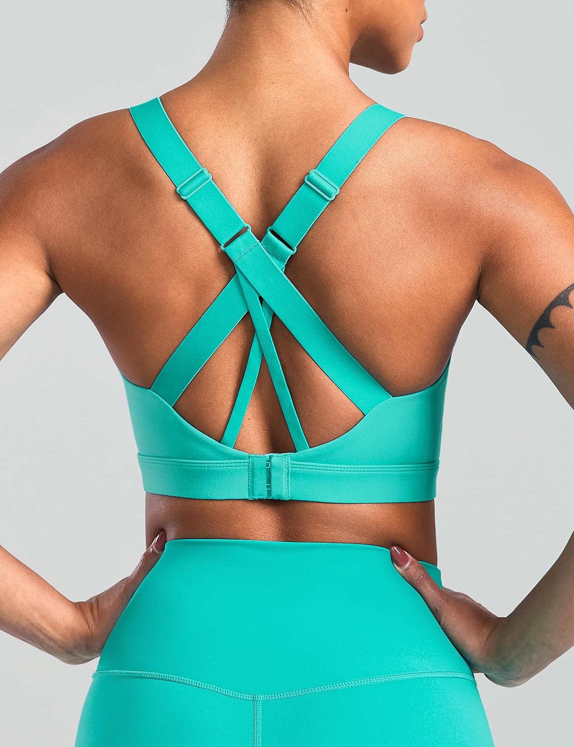 Double Layered High Impact Sports Bras for Women Criss-Cross Back Bras with Sewn in Pads Workout Yoga Tops - Image 2