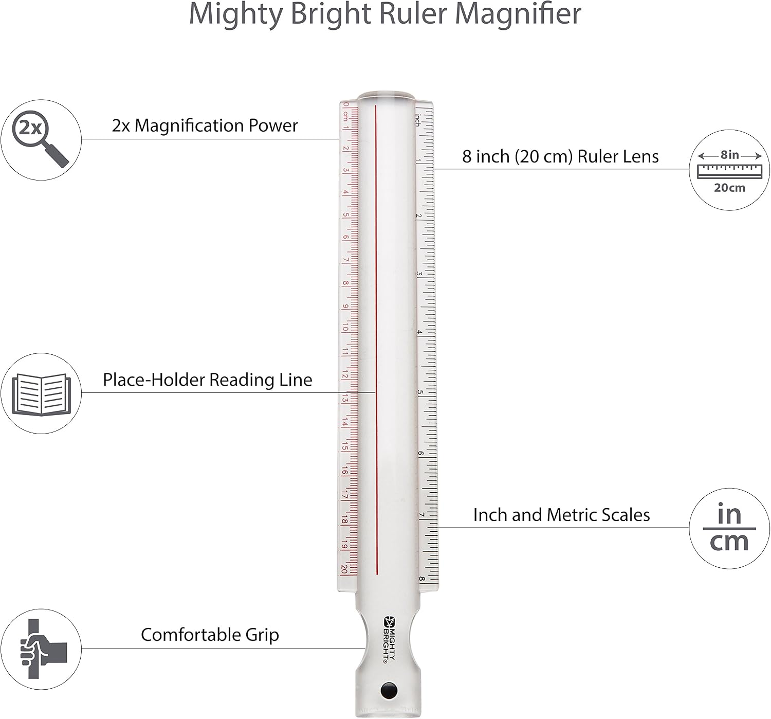 Mighty Bright 36801 Ruler Magnifier