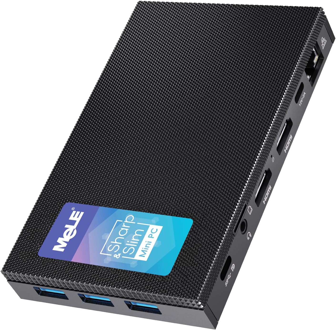 Quieter3C Fanless Mini PC, Celeron N5105, 8GB RAM, 128GB ROM, Full-Function USB-C, WiFi 5, Support Triple Screen Display, Slim Desktop PC on Industrial, Home, Office