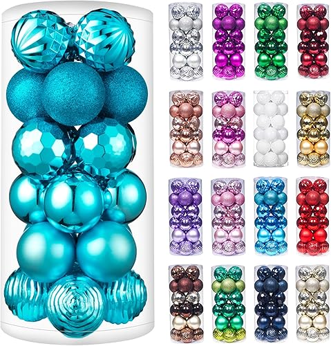 Miniatura 426 de XmasExp Juego de 24 mini esferas de Navidad inastillables para bolas de árbol de Navidad de 1.181 in/1.18 pulgadas (oro rosa)