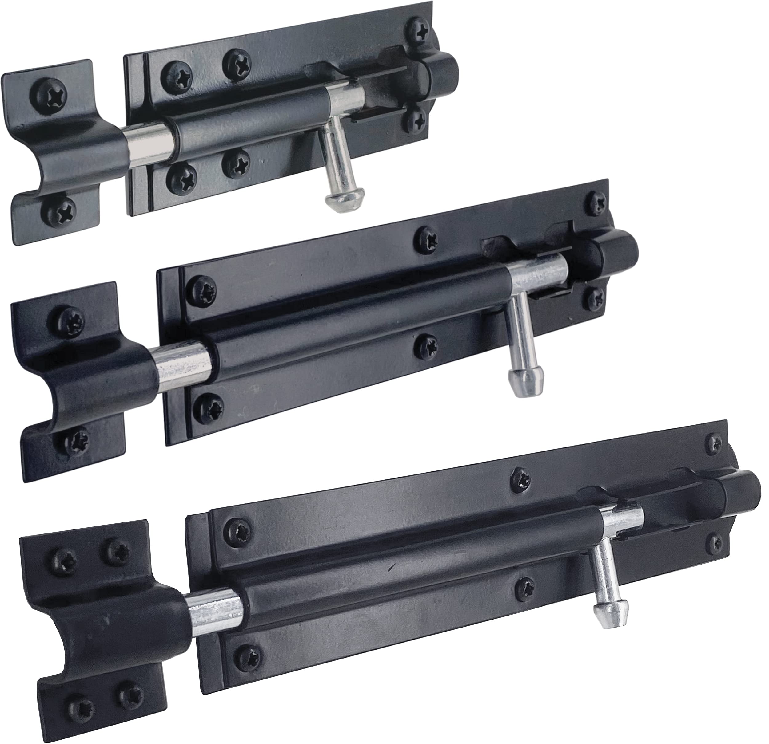 Buy IRONTITE® 2 Pack Tower Bolt 150mm (6") Slide Bolt, Black Door Lock