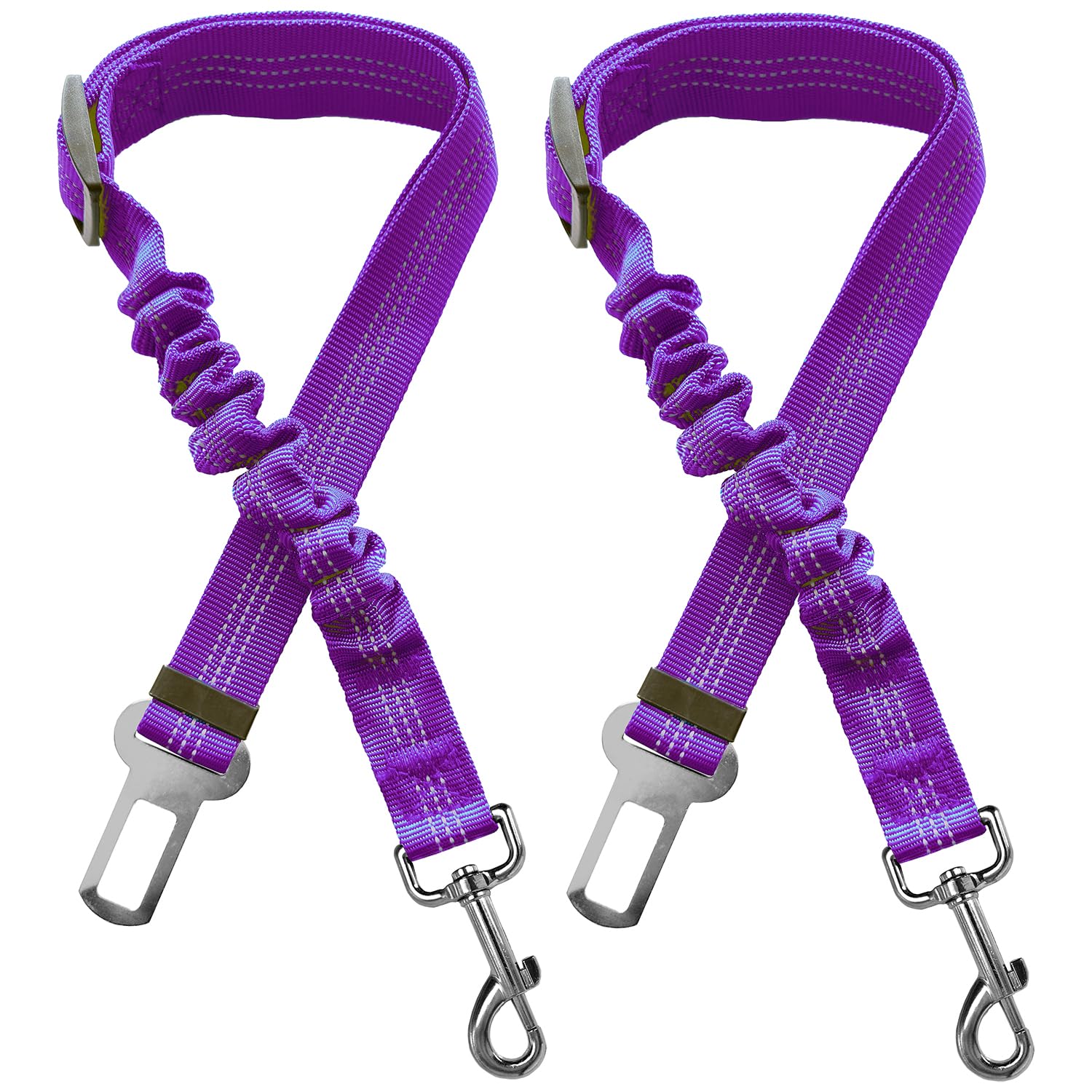 Xundefeng 2x Purple Dog Seat Belts for Cars UK Dog Car Harness Seat Belt Dogs Seatbelt Lead, 2 Pieces